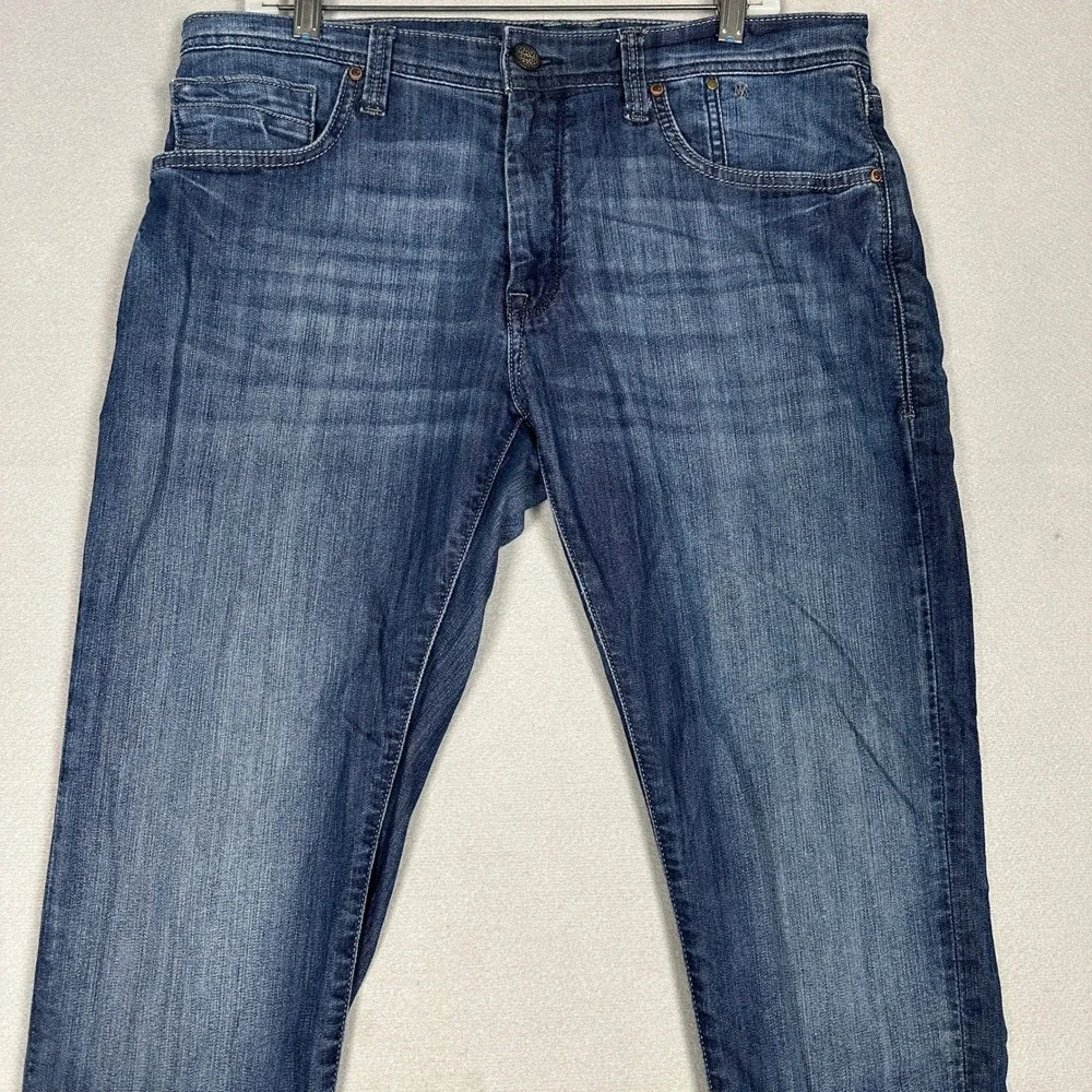 Mavi Jake Jeans Mens 34X32 Blue Slim Leg Regular Rise Tapered Fit Stretch Denim